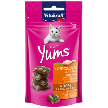 Vitakraft Cat Yums Chicken & Cat Grass 40g (3 Packs)