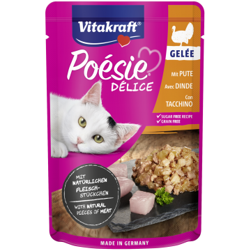 Vitakraft Poesie Delice Turkey in Jelly 85g Carton (12 Packs)