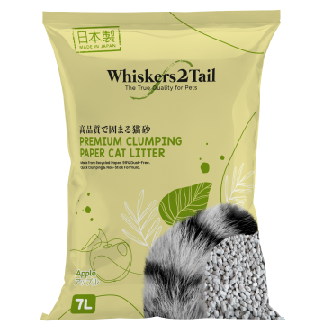 Whiskers2Tail Premium Clumping Paper Cat Litter Apple 7L 