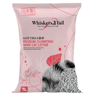 Whiskers2Tail Premium Clumping Paper Cat Litter Peach 7L (7 Packs)