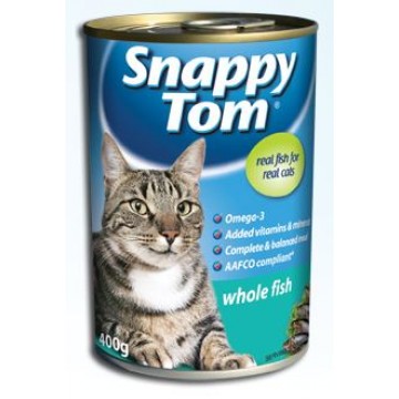 Snappy Tom Canned Food Whole Fish 400gx12