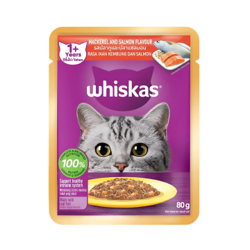 Whiskas Pouch Mackerel and Salmon 80g