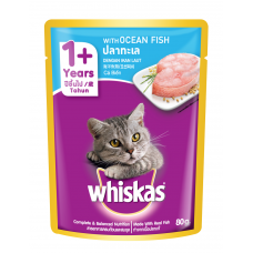 Whiskas Pouch Ocean Fish 80g, 101105707, cat Wet Food, Whiskas, cat Food, catsmart, Food, Wet Food