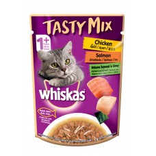 Whiskas Tasty Mix Chicken & Salmon with Wakame Seaweed in Gravy 70g, 101098763, cat Wet Food, Whiskas, cat Food, catsmart, Food, Wet Food