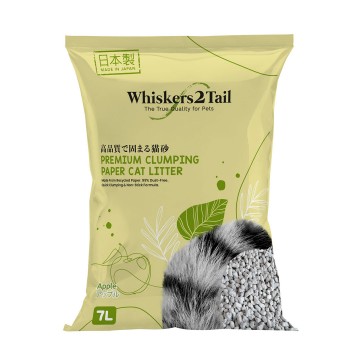 Whiskers2Tail Premium Clumping Paper Cat Litter Apple 7L 