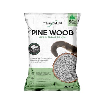 Whiskers2Tail Charcoal Pine Wood Litter 20kg (2 Packs)