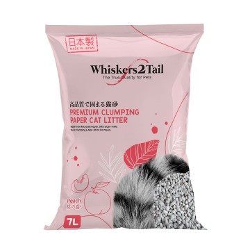 Whiskers2Tail Premium Clumping Paper Cat Litter Peach 7L (7 Packs)